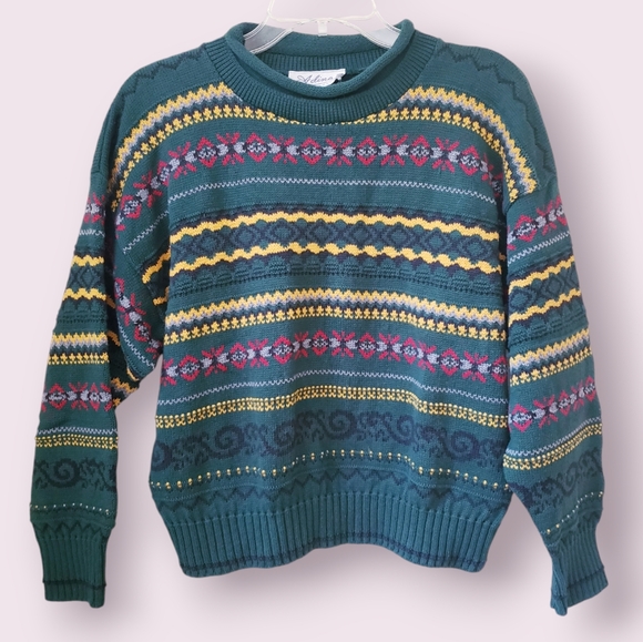 Vintage Adina Green Patterned Sweater - Picture 15 of 15